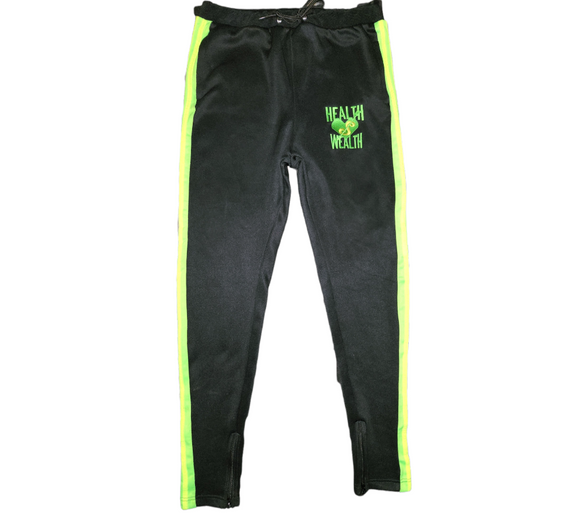 Health Is Wealth Embroiled Track Pants